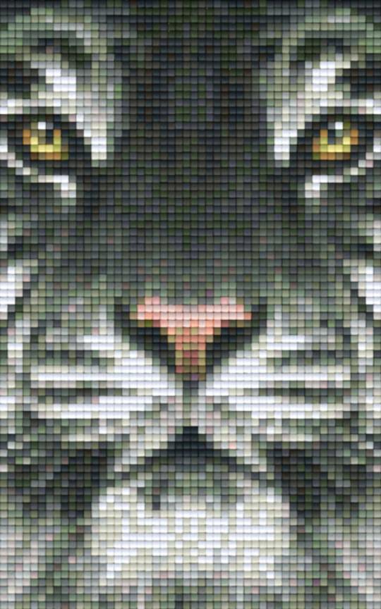 Tiger Face In Black & White Two [2] Baseplate PixelHobby Mini-mosaic Art Kit